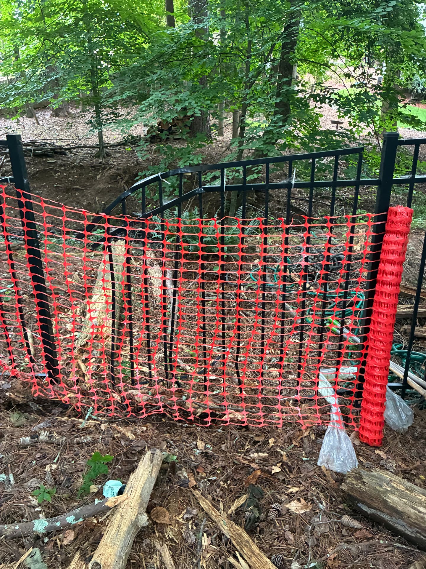 Fence repair with safety netting